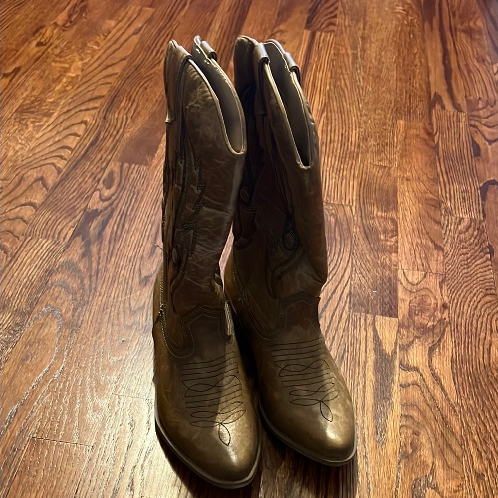 Brown Leather Cowboy Boots